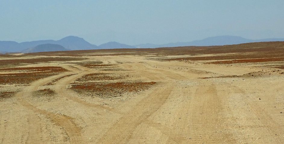 Off-road tracks in the Dorob National Park Namibia